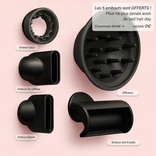 5 embouts de coiffage — Pack complet Soléna AirPro™