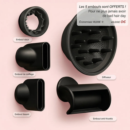 5 embouts de coiffage — Pack complet Soléna AirPro™