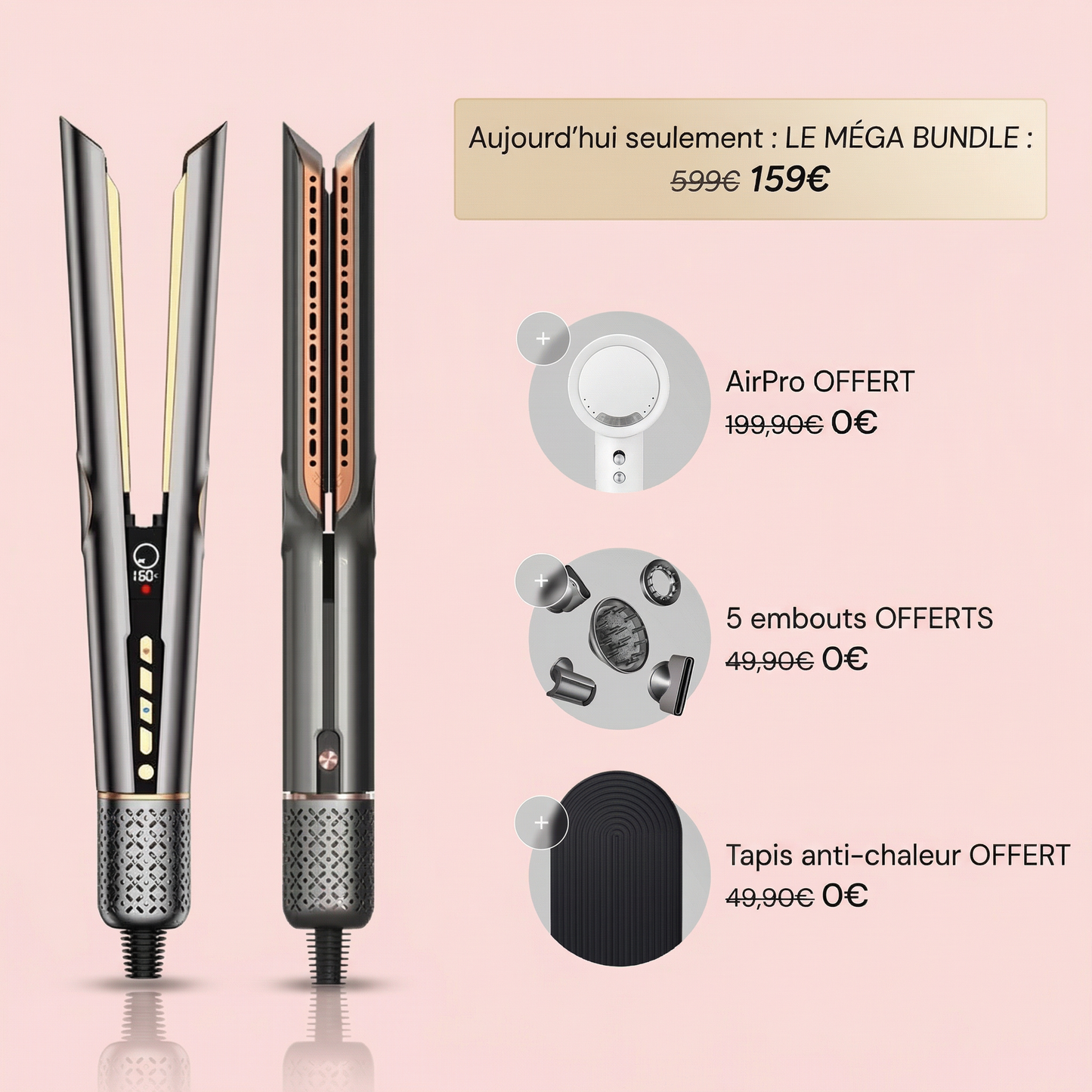AirStraight™ — Le 2-en-1 qui sèche et lisse en une passe