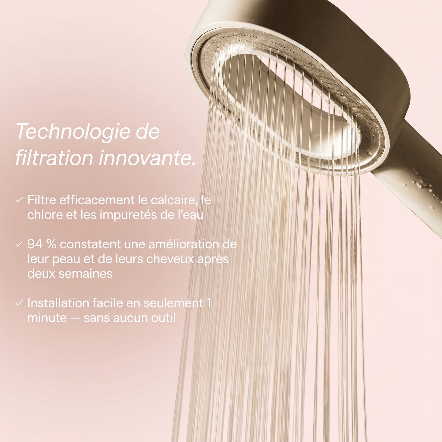 Pommeau de douche filtre beauté Soléna Pure™ 3-en-1